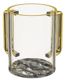 נטלה פרספקס מהודרת שקופה עם בסיס שיש שחור 13 ס"מ