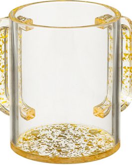 נטלה פרספקס מהודרת שקופה עם בסיס נצנץ זהב 11 ס"מ