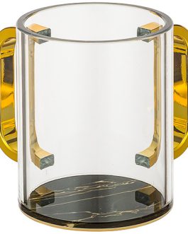 נטלה פרספקס מהודרת שקופה עם בסיס שיש שחור 11 ס"מ