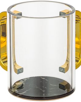 נטלה פרספקס מהודרת שקופה עם בסיס שיש שחור 11 ס"מ